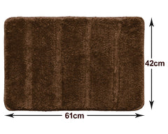 Heart Home Strips Design Cotton Door Mat for Porch/Kitchen/Bathroom/Laundry Room, 24"x16" (Brown) 52HH3960