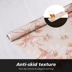 Heart Home Shelf Liner | Kitchen Cabinet Shelf Protector | Kitchen Liners for Cabinets and Drawers | Drawer Liner Mat | Red Flower Shelf Liner Roll | Cabinet Mat | 3 MTR | Pack of 2 | Cream