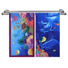 Heart Home Kids Bath Towel|Soft Cotton & Sides Stitched Baby Towel|Super Absorbent Ocean & Aquarium Print Towel for Infants,Pack of 2 (Multicolor)