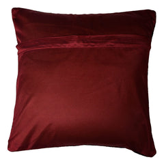 Kuber Industries Cushion Cover | Sofa Cushion Covers | Square Cushion Covers | Velvet Cushion Covers | Shanil Print Couch Cushion Covers | Set of 5 | 16 Inch | Maroon