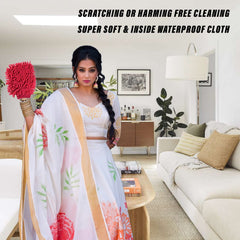 Kuber Industries Chenille Mitts|Microfiber Cleaning Gloves|Inside Waterproof Cloth Gloves|100 Gram Weighted Hand Duster|Chenille Gloves for Car|Glass|Pack of 2 (Dark Pink)