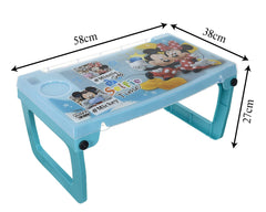 Heart Home Multiuses Mickey Mouse Print Plastic Study Desk/Laptop Table with Camparment for Home & Office (Mint Green) 52HH4108