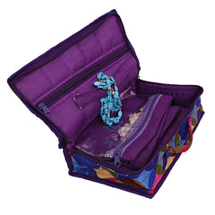 Kuber Industries Brocade Silk Jewellery Kit, Blue