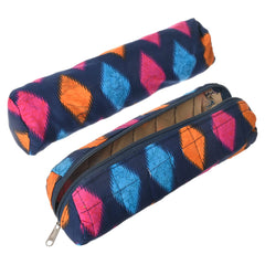 Heart Home Navajo Printed Single Rod Cotton Bangle Organizer/Case/Holder/Pouch- Pack of 2 (Blue)-50HH0774