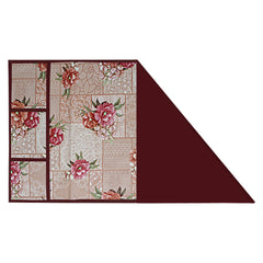 Kuber Industries Flower Printed PVC Fridge Top Cover, Protect for Scratches, Wear & Tear and Dust with 6 Utility Side Pockets (Peach),Standard