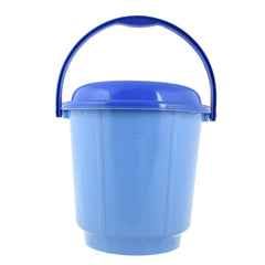 Kuber Industries Multipurpose Plastic Bucket with Lid 18 LTR (Blue)-Pack of 2-KUBMART15234