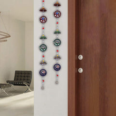 Kuber Industries Umbrella Shape Door Hanging Windchimes Pairs |3 Paper Mache & 3 Elephants for Home Decoration (Multicolor)