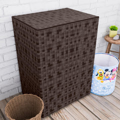 Heart Home Washing Machine Cover | Shelf Check Washing Machine Cover | Soft PVC | Top Load Semi-Automatic Washing Machine Cover | Brown