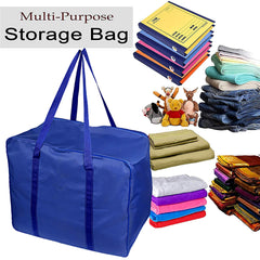 Heart Home Moisture Proof Wardrobe Organizer Storage Bag For Clothes With Zipper Closure and Handle- Pack of 2 (Blue)-HS43HEARTH26639