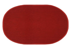 Fun Homes Oval Shape Microfiber Anti Slip 2 Pieces Door Mat (14'' x 23'',Red)-FUNNHOM12064