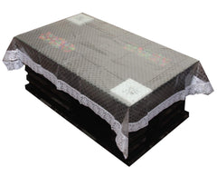 Kuber Industries 3D Design PVC 4 Seater Centre Table Cover - Silver