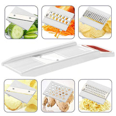 Heart Home Vegetable Slicer|Plastic 6 in 1 Kitchen Chopper|Premium Versatile Potato Slicer Maker for Kitchen|Fruit|Chips (White)