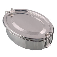Kuber Industries Rectangular Shape Stainless Steel Lunch Box, Silver (Steellunch11)