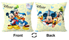 Heart Home Disney Printed Microfiber Filled Floor Cushion, Decorative Throw Pillow, Home Decor Pillow, Sofa/Bed Cushion,16"x16"(Cream)-Pack of 3-KUBMART15880