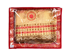 Heart Home Carry Design 3" inch Tranasparent PVC Foldable, Waterproof Single Saree Cover, Saree Organizer- Pack of 8 (Maroon)-HS_38_HEARTH21579