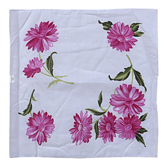 Heart Home Handkerchiefs|Soft Cotton Multicolored Sun Flower Print Hankies for Woman,Girls & Wicking Sweat from Hands,Face,Set of 12 (White)