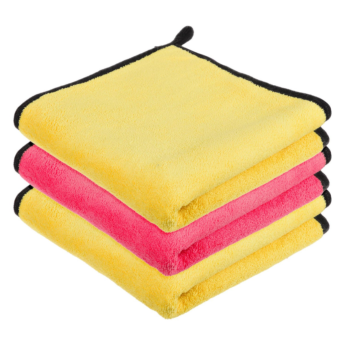 Kuber Industries Cleaning Towel | Reusable Cleaning Cloths for Kitchen | Duster Towel for Home Cleaning | 400 GSM Cleaning Cloth Towel with Hanging Loop | 40x40 | Pack of 3 | Multi