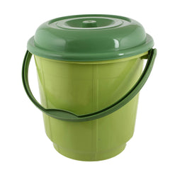 Kuber Industries Multipurpose Plastic Bucket with Lid 18 LTR (Green)-KUBMART15238, pack of 1