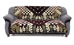 Kuber Industries Leaf Print 6 Piece Velvet 5 Seater Sofa Cover Use Both Side, Living Room, Drawing Room, Bedroom, Guest Room - Brown-KUBMART011151