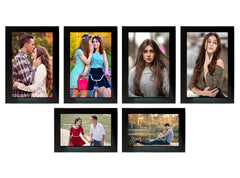 Kuber Industries Collage Photo Frame For Living Room, Wall Set of 6 (Black) Size: 5x7-4 Pc., 4x6-2 Pc.