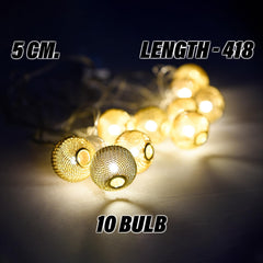 Heart Home Diwali Lights | Diwali String Light For Décor | Lights for Christmas | Lights for Navratri | Lights for Party | Lights for Indoor & Outdoor | Jali Larten String Lights | Golden