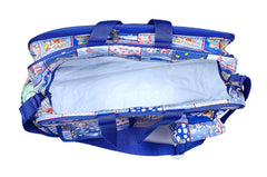 Heart Home PVC Multiuses Teddy Print Mothers Bag/Diapers Bag With Handle For Traveling, storing (Blue) 52HH4012