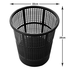 Kuber Industries Mesh Design Plastic Dustbin, Garbage Bin For Home, Kitchen, Office, 5Ltr.- Pack of 3 (Black)-47KM0777