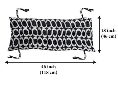 Heart Home Geometric Seamless Pattern Microfiber Comfortable, Soft, Long Back & Seat Rocking Chair, Lounger Cushion for Indoor/Outdoor with Ties, 18 * 46 Inch- Pack of 2 (Black)-49LUGH296