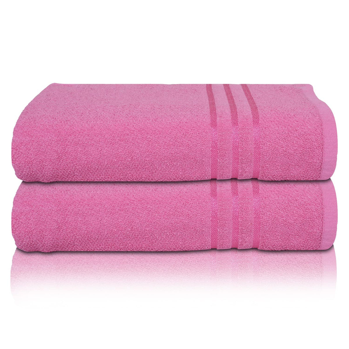 Kuber Industries Cotton Super Absorbent Bath Towel|Anti-Bacterial & Quick Dry Towel for Bath,Beach,Yoga,Fluffy,Pack of 2 (Pink,Large)
