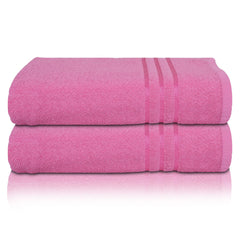 Kuber Industries Cotton Super Absorbent Bath Towel|Anti-Bacterial & Quick Dry Towel for Bath,Beach,Yoga,Fluffy,Pack of 2 (Pink,Large)