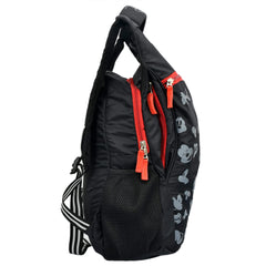 Kuber Industries Polyester Waterproof Disney Mickey Mouse Face Print Backpack|Sturdy School Bag For Kids (Black)