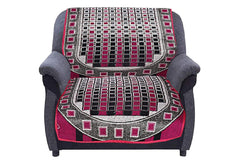 Kuber Industries Checkered Print 6 Piece Cotton 5 Seater Sofa Cover Use Both Side, Living Room, Drawing Room, Bedroom, Guest Room - Pink-KUBMART011162_Standard