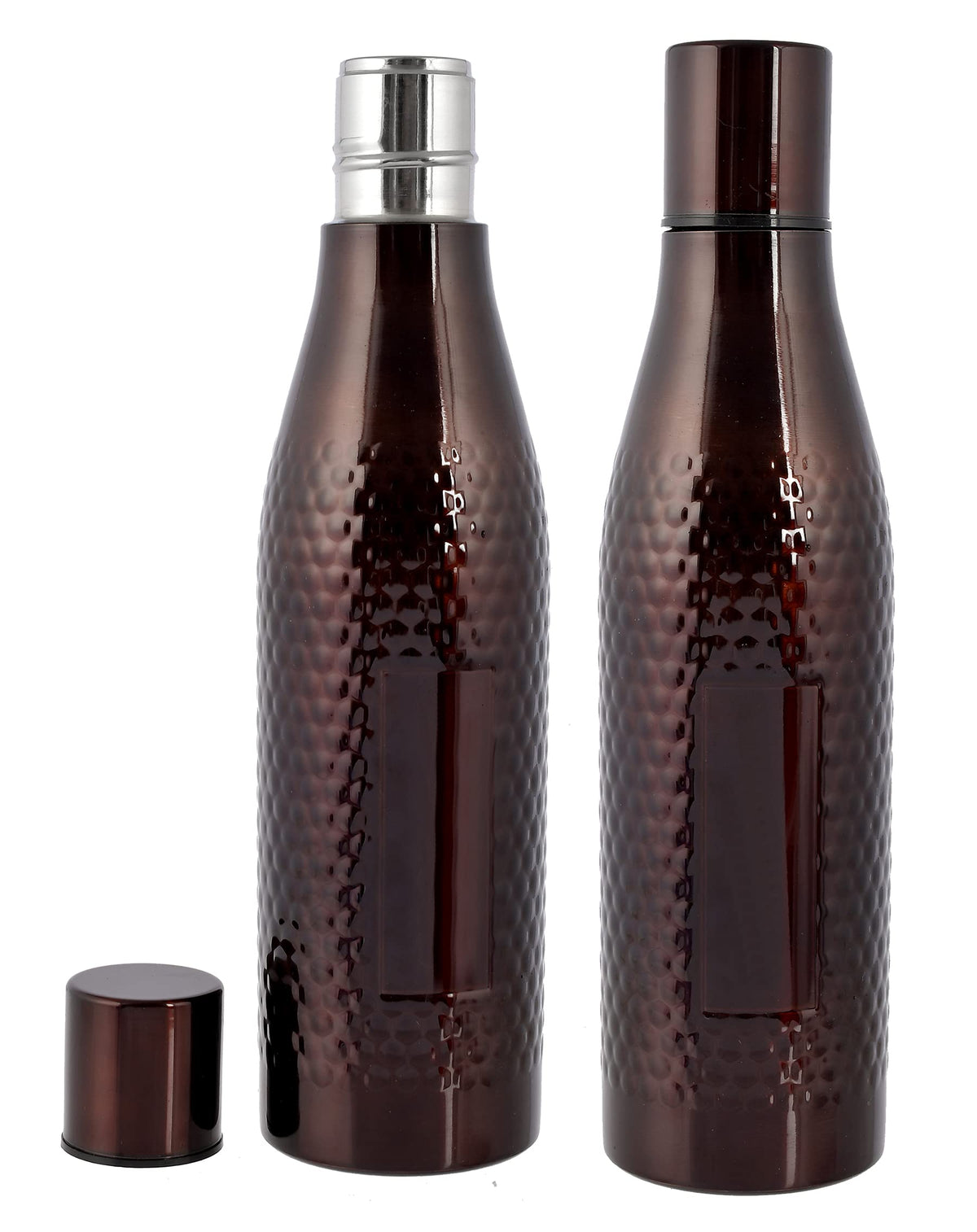 Kuber Industries Hammered Design Lightweight Odour Free Stainless Steel Fridge Water Bottle/Refrigerator Bottle/Sports Bottle, 1000 ML- Pack of 2 (Maroon)-HS42KUBMART25184
