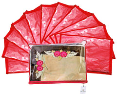 Kuber Industries 48 Piece Non Woven Saree Cover Set, Red (K012_2)