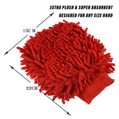 Heart Home Gloves | Microfiber Cleaning Gloves | Chenille Mitts for Kitchen | 50 GSM Hand Duster for Kitchen | Hand Gloves For Car | Duster for Glass | Pack of 3 | Multi