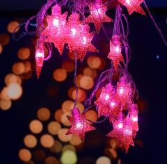 Kuber Industries Diwali Lights | 20 Stars Fairy Lights for Diwali | Christmas | Home Decoration | Indoor & outdoor | Diwali Lights for Decoration | Chota Star | Red