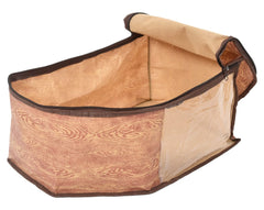 Heart Home Wooden Printed Non-Woven Blouse Cover Wardrobe Organiser Clothes Storage Bag With Front Window- Pack of 2 (Brown)-44HH0536