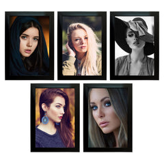 Kuber Industries Collage Photo Frame For Living Room, Wall Set of 5 (Black) Size: 6x8-5 Pc.