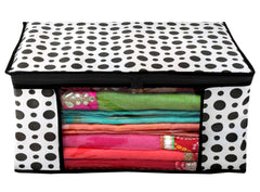 Kuber Industries Saree Covers With Zip|Saree Covers For Storage|Saree Packing Covers For Wedding|Pack of 3 (Black & White)