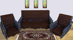 Kuber Industries Circle Design Cotton 6 Pieces 5 Seater Sofa Cover Set (Brown)-KUBMART02961