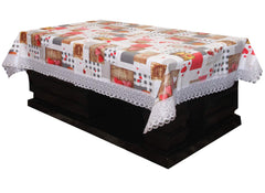 Kuber Industries Dining Table Cover 6 Seater|Table Cloth|Table Cover for Home, Restaurant|Checkered|Cream