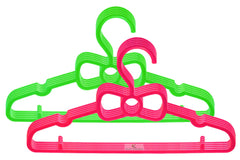 Kuber Industries Children's Mizano Plastic Hangers, Kids Hangers Ideal For Everyday Standard Use, Baby Hangers Kids (Green & Pink, 10 Pack)-KUBMART15061