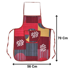 Kuber Industries Apron For Men And Woman|Waterproof Apron For Kitchen|Designer Front Pocket|Adjustable Neck strap & Waist Belt|Unisex Size Standard|RED