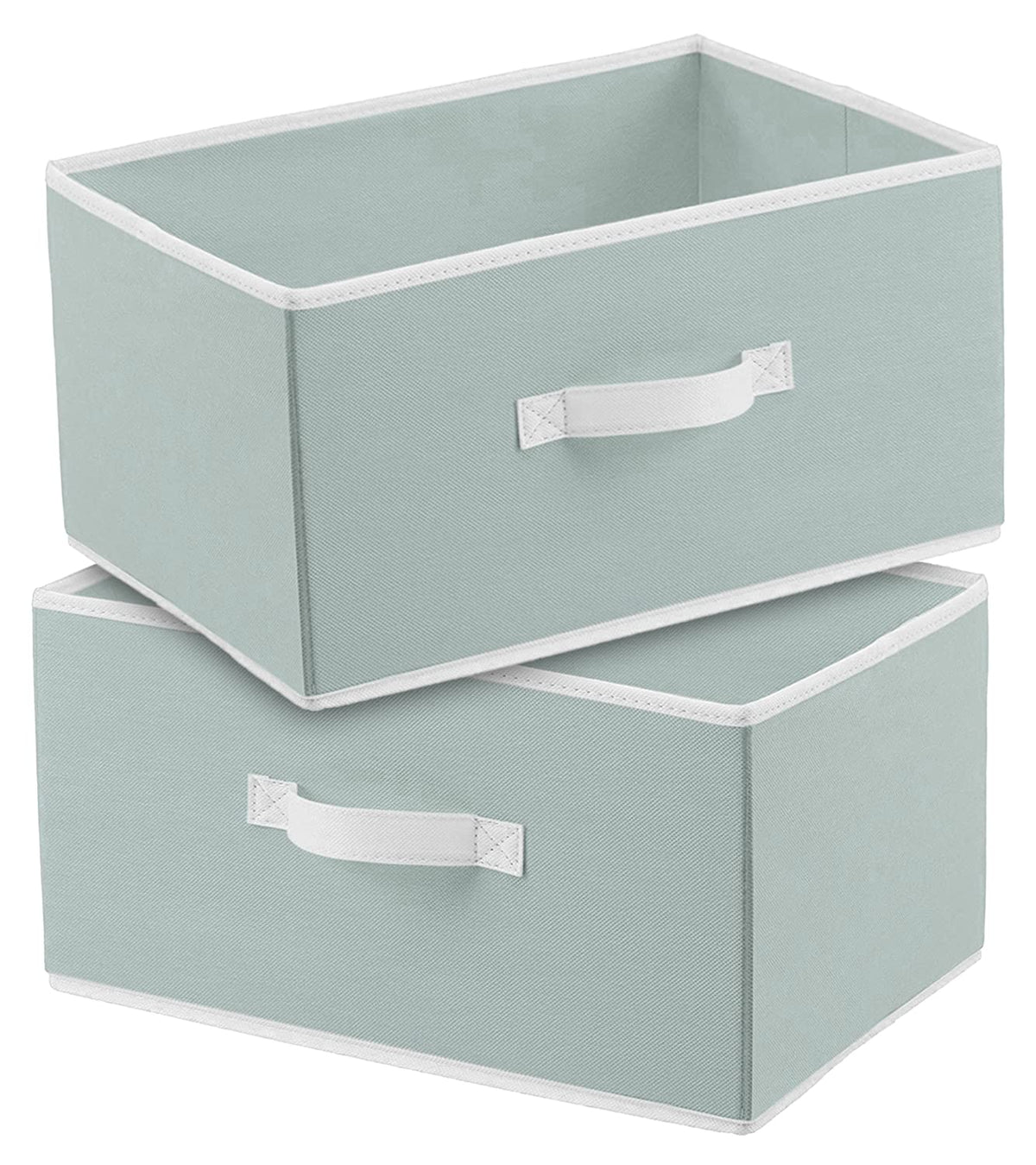 Kuber Industries Foldable Boxes For Storage (Pack of 2) - Multipurpose Storage Organizer For Clothes | Wardrobe | Closet | Toys | Books | Home - Undergarment Organizer Basket With Handle (Light Grey)