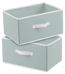 Kuber Industries Foldable Boxes For Storage (Pack of 2) - Multipurpose Storage Organizer For Clothes | Wardrobe | Closet | Toys | Books | Home - Undergarment Organizer Basket With Handle (Light Grey)