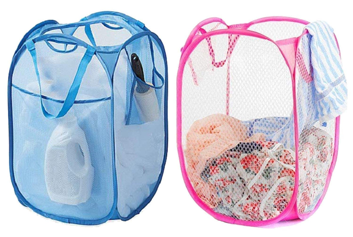 Kuber IndustriesΓäó Large Mesh Laundry Basket Set of 2 Pcs Combo Code-SCS08 (MESHM008)