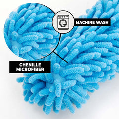 Kuber Industries Cleaning Duster for Ceiling Fan | Fan Cleaner Brush with Long Rod | Washable & Reusable | Dusting Brush for Home Cleaning | Microfiber Duster for Home Cleaning | 64cm Long (Blue)