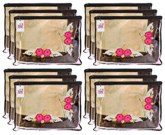 Fun Homes Non Woven 12 Pieces Single Packing Saree Cover Set (Black) (Fun0142)