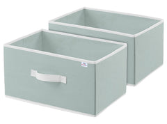 Heart Home Non-Woven Rectangular Flodable Cloth Storage Box, Pack of 2 (Grey)-HS40HEARTH23893