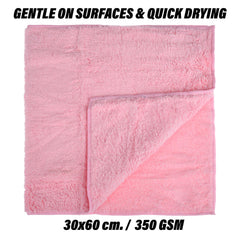 Heart Home Cleaning Towel | Reusable Cleaning Cloths for Kitchen | Duster Towel for Home Cleaning | 350 GSM Cleaning Cloth Towel for Car | Bike | 30x60 | Light Pink